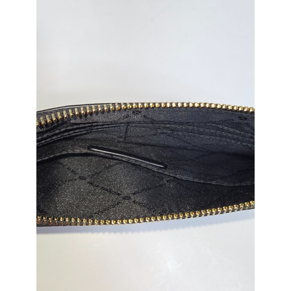 Michael Kors Fulton Crossbody & Pouch Bundle | Black Pebbled Leather | Gold - Picture 5 of 16